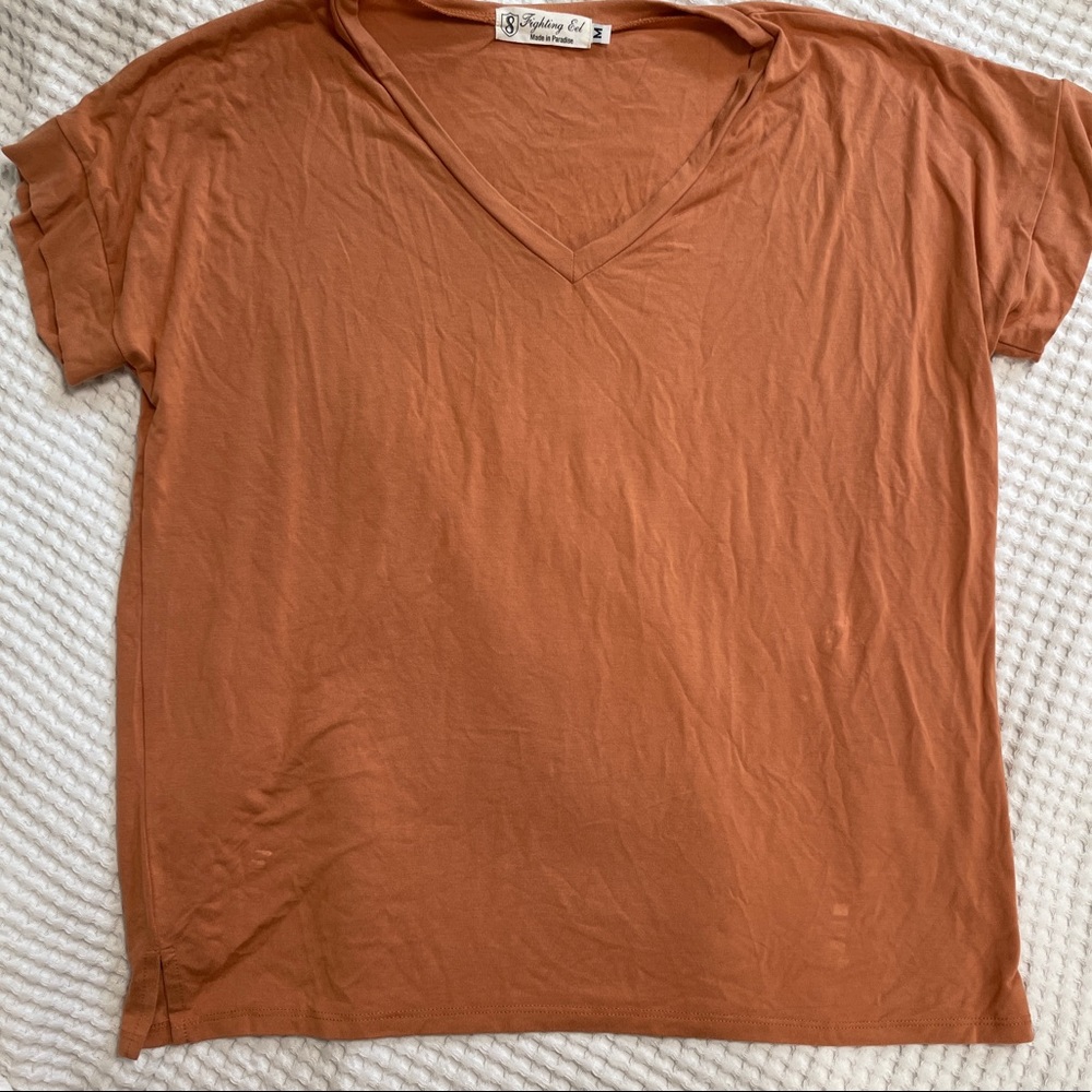 Rust color Fighting Eel top, Size M